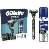 Gillette Muški set za brijanje Mach 3 Brijač + Gel za brijanje sa aktivnim ugljem, 200 ml Cene