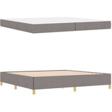 Postelja z vzmetnico Taupe in bela 200 x 200 cm blago | Shoptok.si
