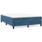 The Living Store Box spring postelja z vzmetnico temno modra 140x190cm žamet - Box Spring Postelja, (21488490) | Shoptok.si