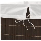  Košara za rublje od bambusa pravokutna tamnosmeđa | shoptok.hr