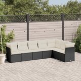 7-dijelni set vrtnih sofa od poliratana s jastucima crni | shoptok.hr