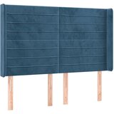Maison Chic Vzglavna omarica - Nočna omarica - Posteljna omarica z ušesi temno modro 147x16x118/128 cm žamet, (21712755) | Shoptok.si