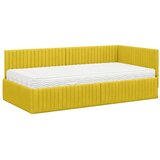  Kutni krevetni okvir s madracem 2 kom. Žuta 90 x 200 cm Baršun | Shoptok.si