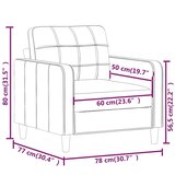  Fotelja smeđa 60 cm od tkanine | shoptok.hr