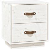 Maison Chic Nočna omarica - Nočna miza bela 40x34x45 cm trdna borovina, (21689526) | Shoptok.si