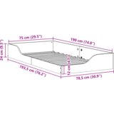 Krevet s daskama Voštano smeđa 75 x 190 cm Čvrsta borova drva | shoptok.hr