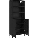 vidaXL Strani šal 2 pcs Črna Orehovina 69.5 x 32.5 x 180 cm | Shoptok.si
