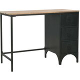 vidaXL Enojna pisalna miza trden les jelke in jeklo 100x50x76 cm | Shoptok.si
