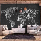  Samoljepljiva foto tapeta - Retro Continents (Black) 98x70 Cijene