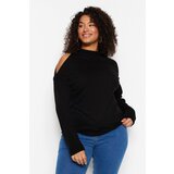 Trendyol Curve Plus Size Sweater - Black - Relaxed fit Cene