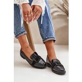 VINCEZA Lacquered Women's Moccasins With Decoration Black 58389 | Shoptok.si