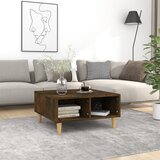 Furnova Klubska mizica dimljeni hrast 60x60x30 cm iverna plošča, (21915473) Cene