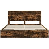 Krevet s od storage s uzglavljem Dimljeni hrast 180 x 200 cm | Eponuda.com