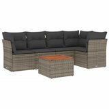 6-dijelni set vrtnih sofa od poliratana s jastucima sivi | shoptok.hr