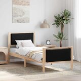  Krevetna konstrukcija s uzglavljem Crna 75 x 190 cm tkanina | shoptok.hr