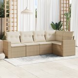  5-dijelni vrtni set sofa s jastucima bež od poliratana | shoptok.hr