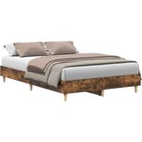 vidaXL posteljni okvir brez ležišča Dimljen hrast 120x190 cm | Shoptok.si