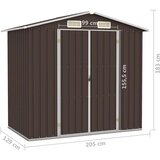  Vrtno spremište smeđe 205 x 129 x 183 cm od pocinčanog čelika | shoptok.hr