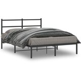 vidaXL Metalni okvir za krevet s uzglavljem crni 140x190 cm | shoptok.hr