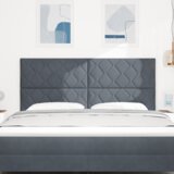  LED vzglavje z LED lučmi Geometrični Temno siva 180 cm Žamet, (5000044029) | Shoptok.si
