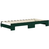  Dnevni krevet na razvlačenje tamnozeleni 90 x 200 cm baršunasti | shoptok.hr