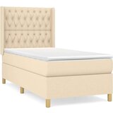  Krevet s oprugama i madracem krem 90 x 200 cm od tkanine | shoptok.hr