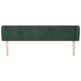  Vzglavje z ušesi temno zeleno 183x23x78/88 cm žamet | Shoptok.si