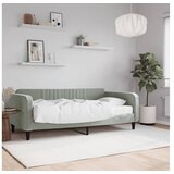 vidaXL Dnevni krevet s madracem svjetlosivi 90 x 190 cm baršunasti | shoptok.hr