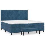 The Living Store Box spring postelja z vzmetnico temno modra 200x200 cm žamet - Box Spring Postelja, (21492030) | Shoptok.si