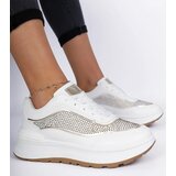 Gemre White women's sneakers with rhinestones Fucco | Shoptok.si