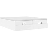 vidaXL Otomanski posteljni okvir z vzmetnicami bel 160x200cm um. usnje, (21611384) | Shoptok.si