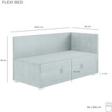 Ghado Plavi kutni dječji krevet s prostorom za odlaganje s madracem 90x200 cm Flexi - | shoptok.hr
