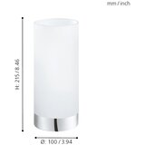 Eglo Damasco 1 stolna/1, e27, 60w, v215, krom/bijela | shoptok.hr
