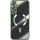 AVIZAR Ohišje za Galaxy S25 FE MagSafe, mehko, odporno na udarce, s kromiranim robom, Zelena, (5000190497) | Shoptok.si
