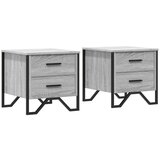 Furnova Nočna omarica 2 kosa siva sonoma 40x41x40 cm inženirski les, (21927085) | Shoptok.si