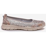 EVENTO Leather Perforated Lightweight Ballerinas Gold Leaneila | Shoptok.si