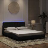 Maison Chic Posteljni okvir - Dvoposteljna postelja - Zakonska postelja z LED lučkami črn 160x200 cm žamet, (21694684) | Shoptok.si
