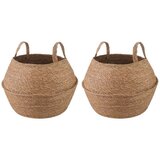  Saksija za biljke s ručkama 2 pcs Prirodna Ø 45 x 36 cm | shoptok.hr