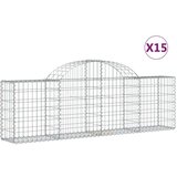  Lučne gabionske košare 15 kom 200x30x60/80 cm pocinčano željez | shoptok.hr