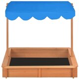 vidaXL Peskovnik z nastavljivo streho les jelke 115x115x115 cm | Shoptok.si