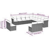 vidaXL 13-dijelni set vrtnih sofa poliratan s jastucima svijetlosivi | shoptok.hr