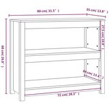 Ormarić za knjige sivi 80 x 35 x 68 cm od masivne borovine | shoptok.hr