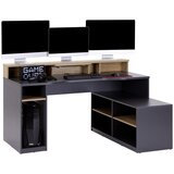 XXXL Računalniška Miza Teamplayer, Antracit, Hrast | Shoptok.si