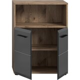 MID.YOU Srednje Visoka Omara Ice, Črna, Barva Hrasta | Shoptok.si