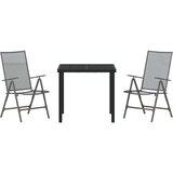 vidaXL 3-delni set vrtnih jedilnih stolov antracit jeklo | Shoptok.si