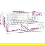  Izvlečna dnevna postelja trdna borovina 2x(90x200) cm, (20724310) | Shoptok.si