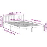  Dugi okvir kreveta bez madraca bijeli 140 x 220 cm od borovine | shoptok.hr