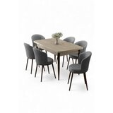 Hanah home trpezarijski set, 7 dijelova, siva | Eponuda.ba