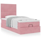 vidaXL Otomanski posteljni okvir z vzmetnicami roza 100x200cm žamet | Shoptok.si