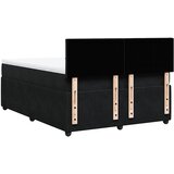 s oprugama i madracem crni 140 x 190 cm baršunasti | shoptok.hr